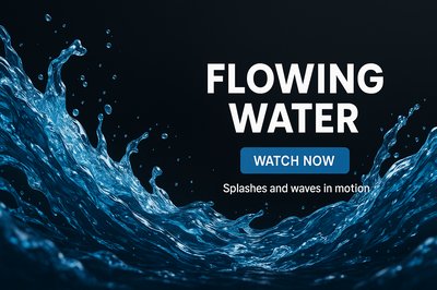 Dynamic Water Splash Graphic with Engaging Call to Action