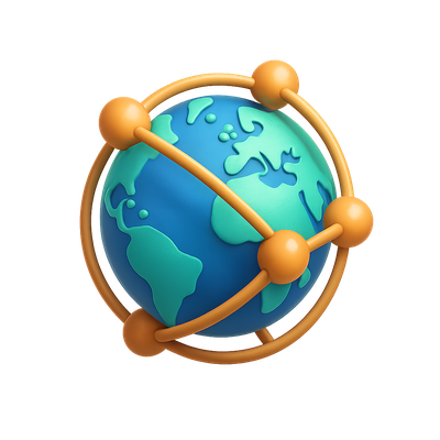 Stylized Globe with Network Connections