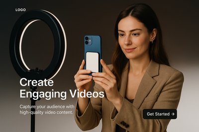 Stylish Blogger with Ring Light Capturing Video Content