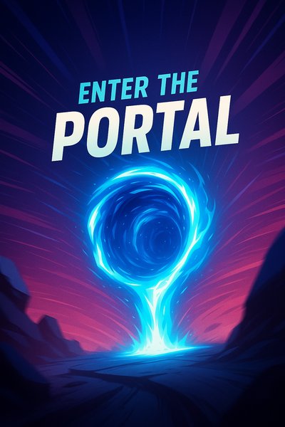 Dynamic Portal Illustration with Vibrant Colors