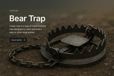 Realistic Bear Trap Illustration with Text Overlay