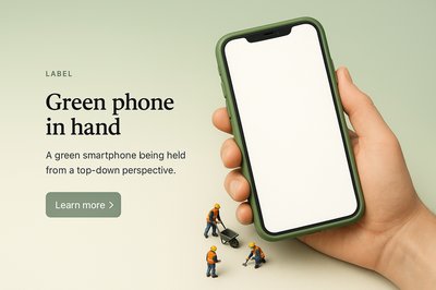 Top-Down View of a Green Smartphone in Hand