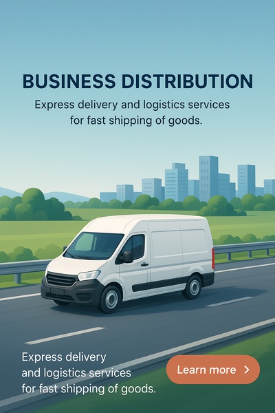 White Delivery Van on Motorway: Business Distribution Services