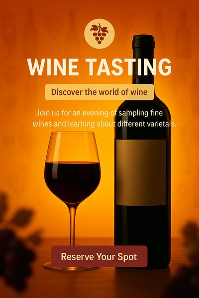 Elegant Wine Tasting Invitation Graphic