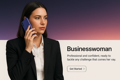 Confident Businesswoman Using Phone in Professional Attire