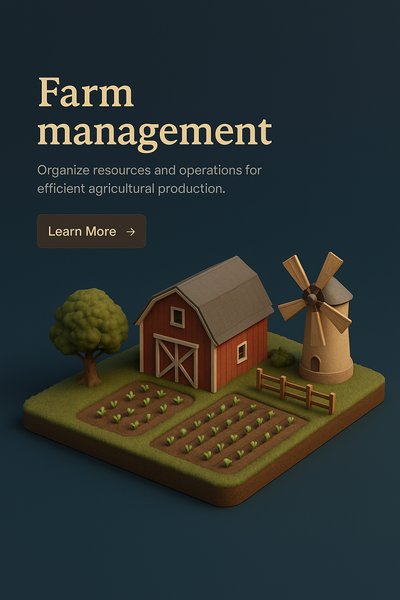 Detailed 3D Scene of Farm Management in Realistic Style
