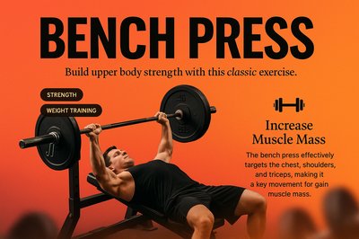 Dynamic Bench Press Landing Page Design with Bold Typography