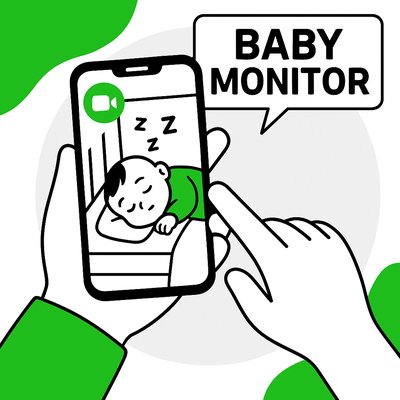Illustration of Baby Monitor App in Use