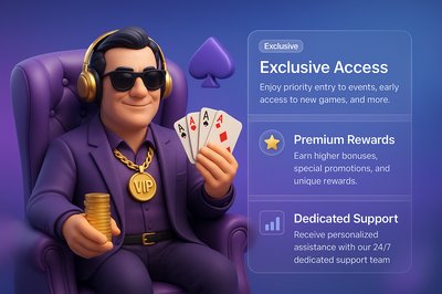 3D Web Design Featuring VIP Player with Exclusive Access Elements
