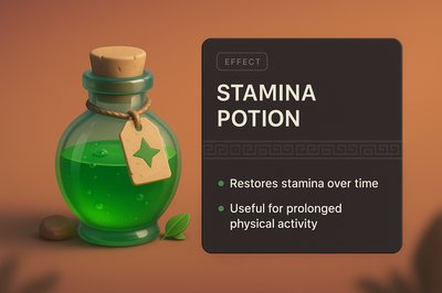 3D Stamina Potion with Integrated Design Elements