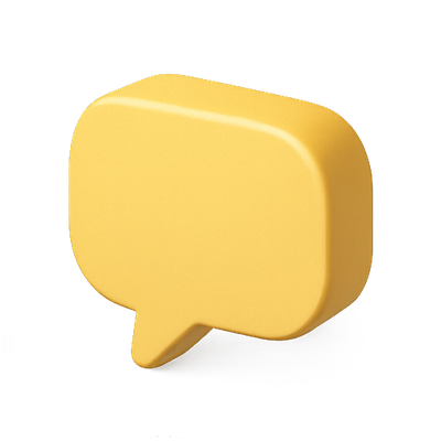 3D Yellow Speech Bubble Icon