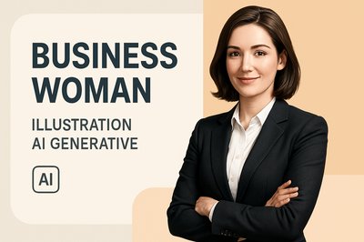 Modern Business Woman Illustration in Corporate Style