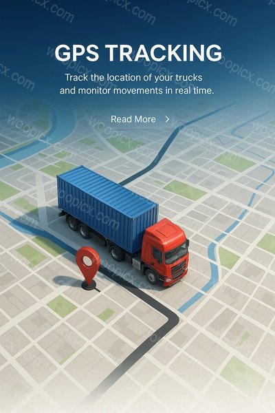 Stylized GPS Tracking of a Moving Truck on a Map