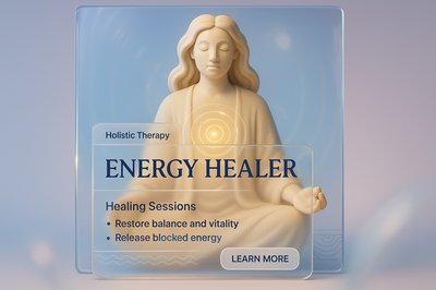 Energy Healer Illustration with Transparent Design Elements