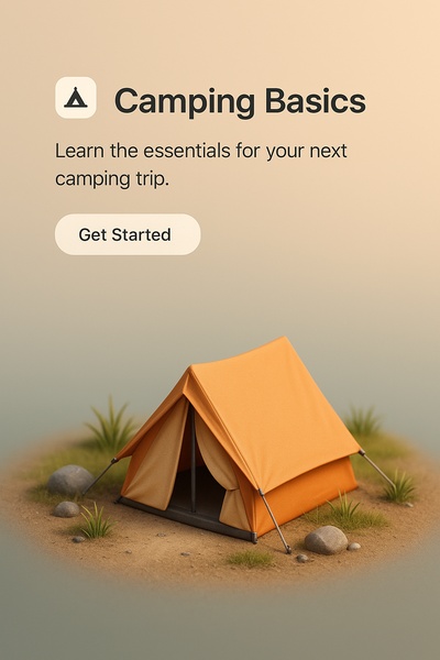 Realistic 3D Tent Scene for Camping Basics Guide
