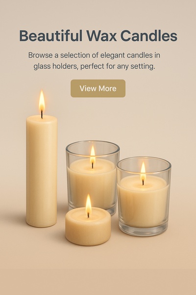 Elegant 3D Illustration of Beautiful Wax Candles