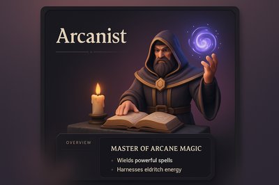 3D Illustration of an Arcanist Mastering Arcane Magic