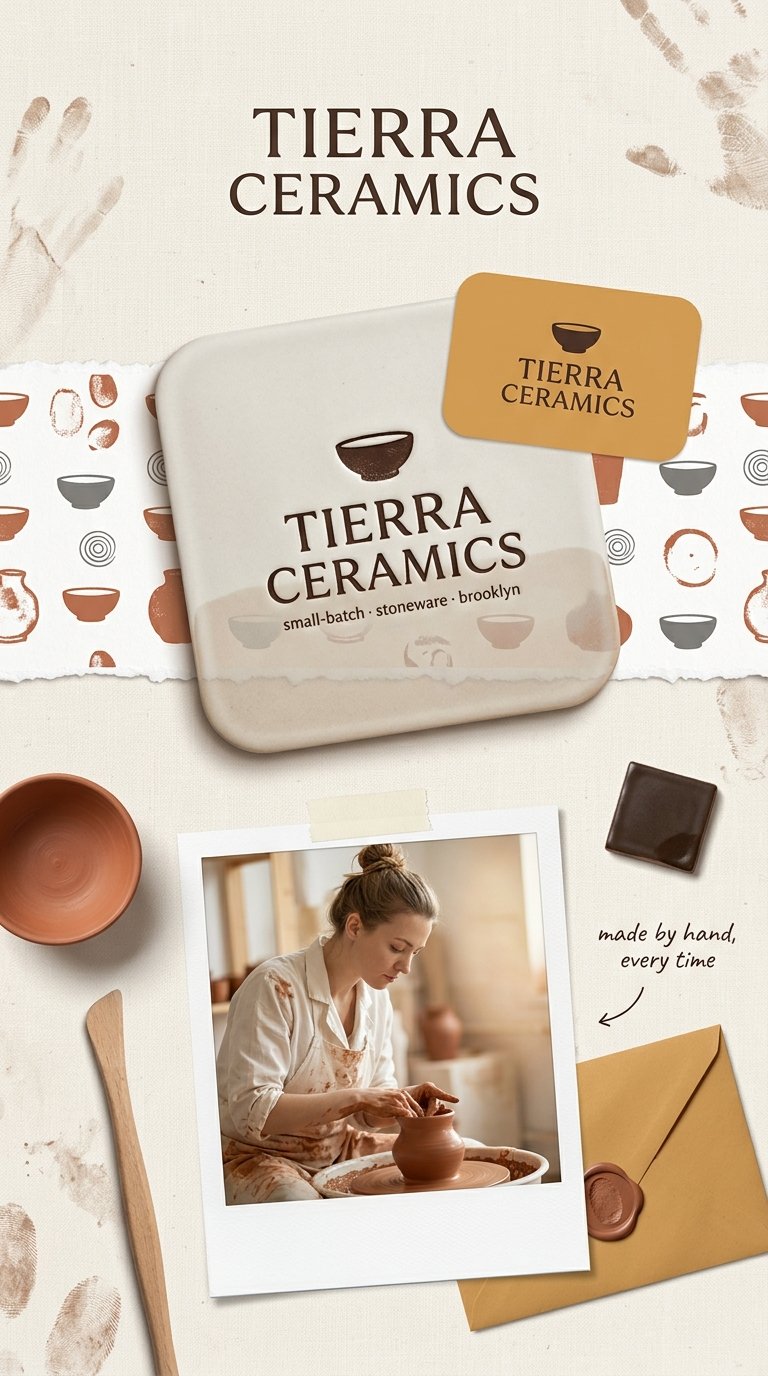 Elegant ceramic moodboard collage