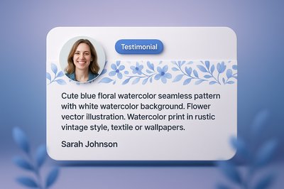Beautiful Watercolor Testimonial Design with Floral Pattern