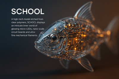 Hyperrealistic School Model with LED Details