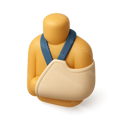 Stylized 3D Shoulder Sling Icon in Isometric View