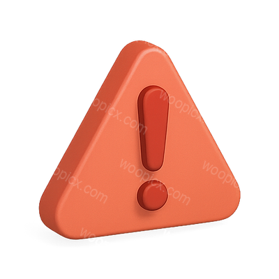 3D Warning Symbol with Exclamation Mark