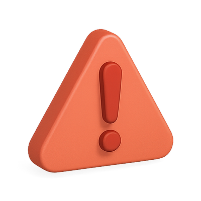 3D Warning Symbol with Exclamation Mark