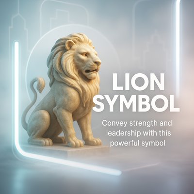 Stylized Lion Sculpture Representing Strength and Leadership