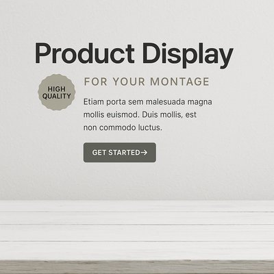 Stylish Wooden Table for Product Display Montage