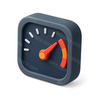 3D Speedometer Icon with Volumetric Design