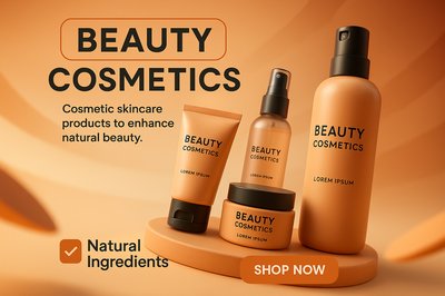 Cosmetic Product Display with Natural Aesthetic