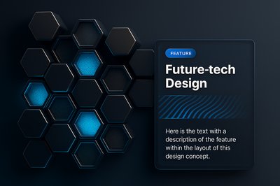 Futuristic Hexagonal Banner Design with 3D Elements