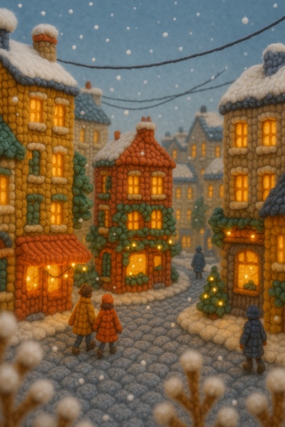 Cozy Winter Scene in Le Marais, Paris with Snow and Lights