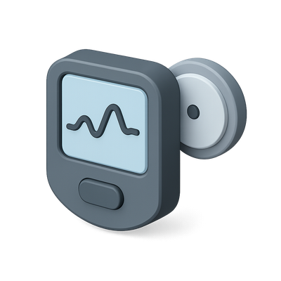 Stylish 3D Icon of a Monitor with Waveform Display