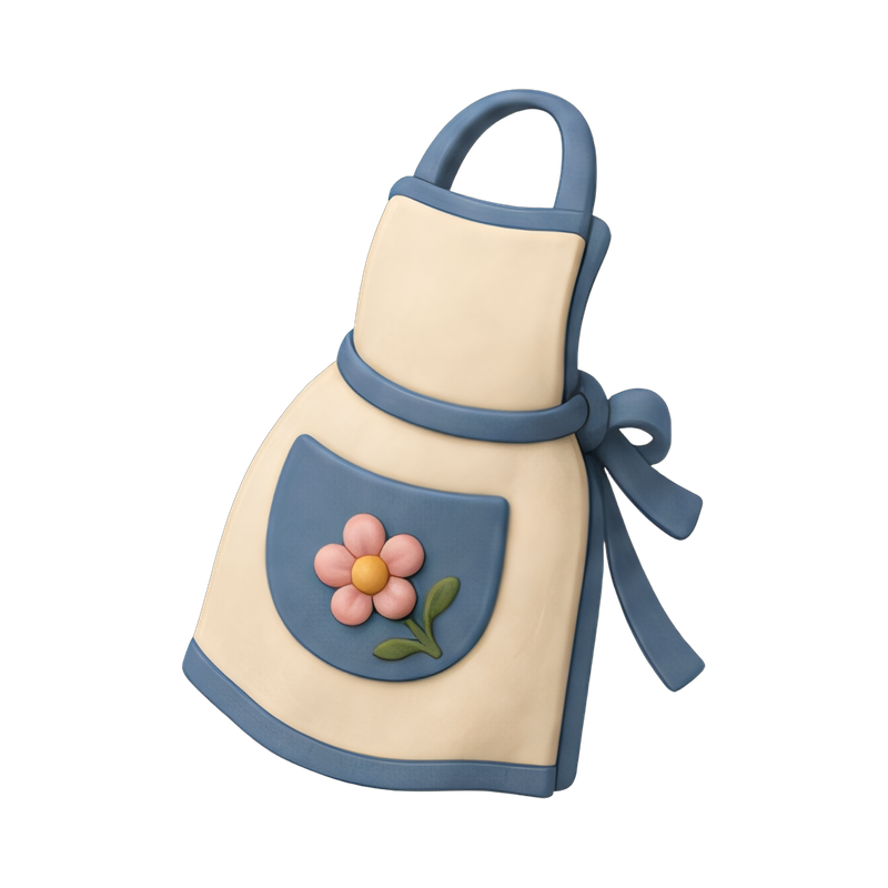 floral apron with pocket