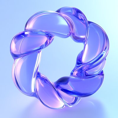 Abstract 3D Render of a Colorful Twisted Shape