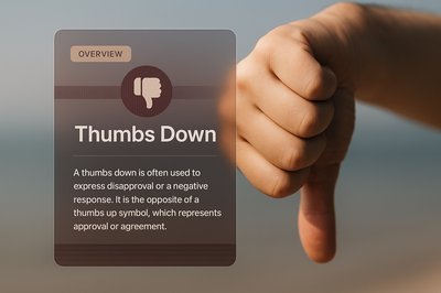 Creative Thumbs Down Design with Overlay and Text Elements