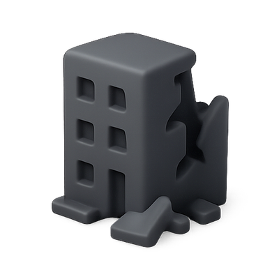 Stylized Black Building Icon Representing Urban Design