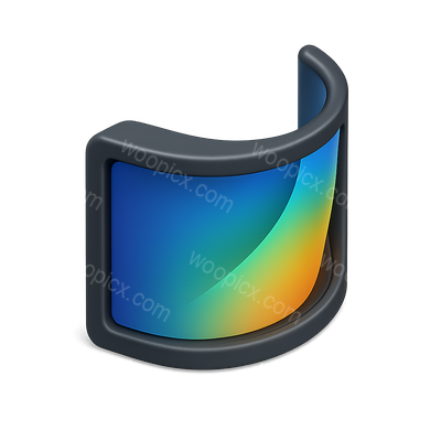 Stylish 3D OLED Display Icon with Vibrant Colors