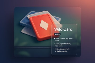 3D Illustration of Wild Card Concept for Web Design