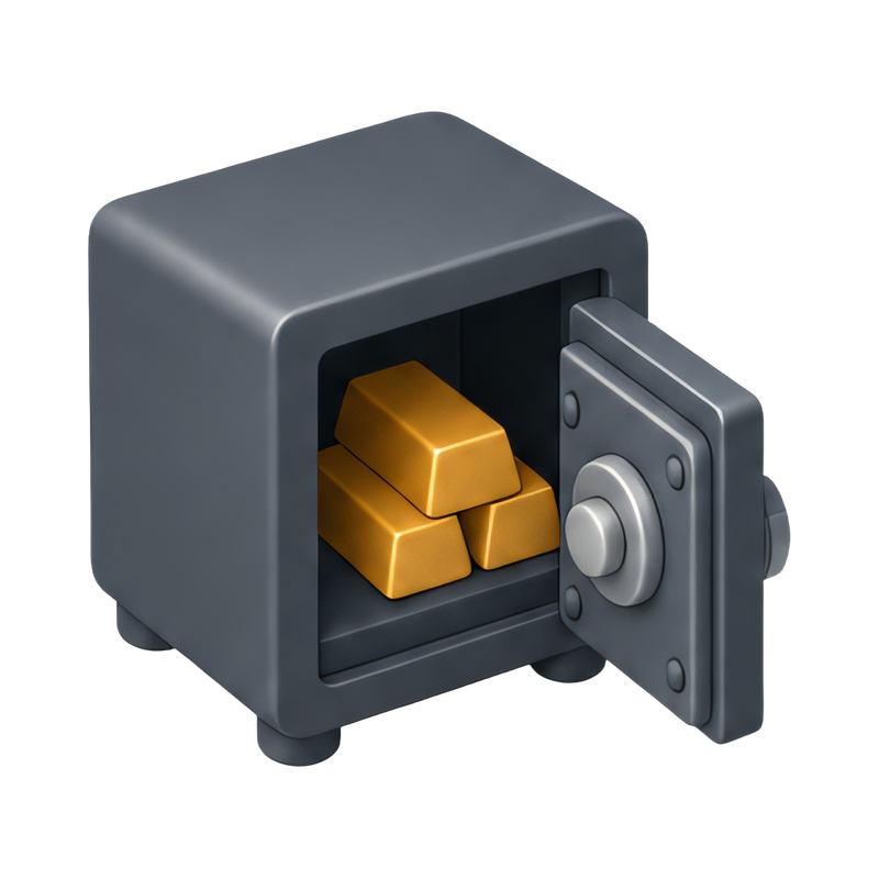 secure vault with gold bars