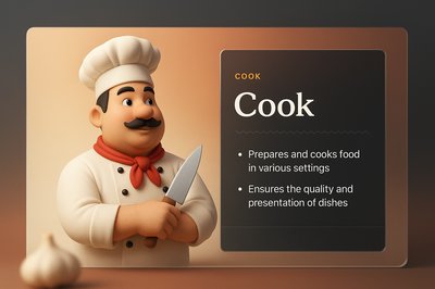 3D Cook Illustration with Integrated Design Elements