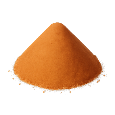 Vibrant Orange Spice Pile on Black Background