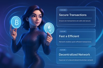 Futuristic Woman with Crypto Coins in a Dynamic Setting