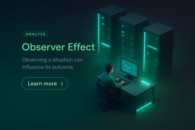 3D Scene of Observer Effect with Neon Accents