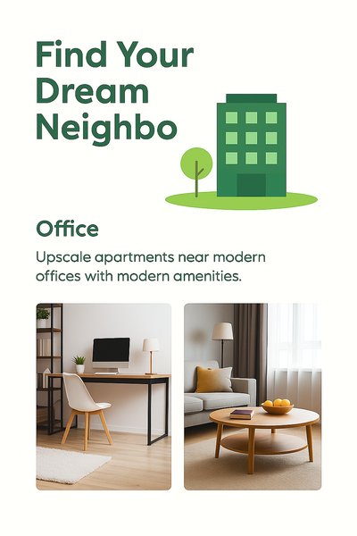 Real Estate Promotional Graphic Highlighting Modern Living Spaces