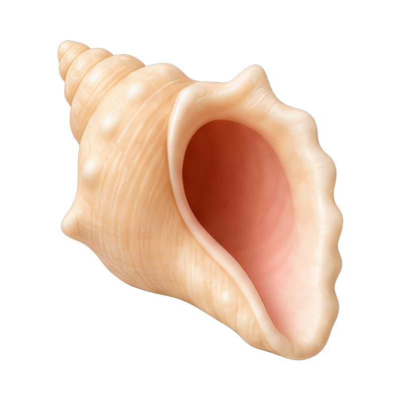 large conch shell on sand