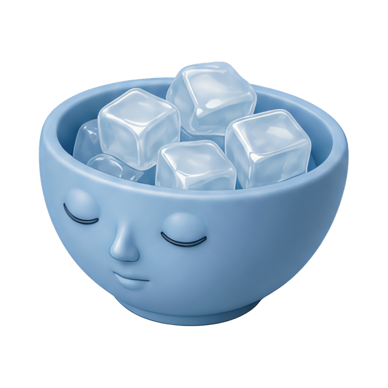 chilled ice bowl with cubes