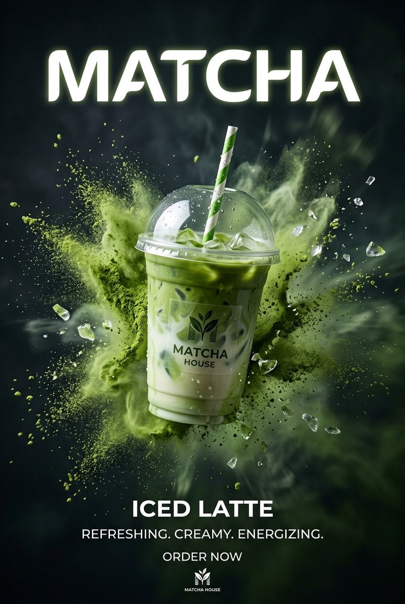 Matcha powder in a bowl