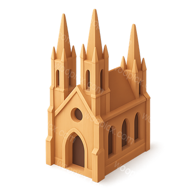 Stylized 3D Gothic Cathedral Spire Icon